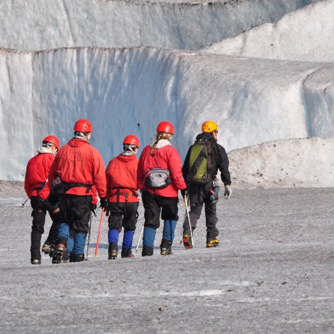 a group of people that are standing in the snow