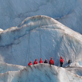 a close up of a snow covered mountain
