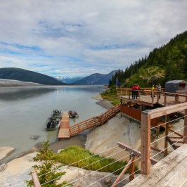 a wooden boat in a body of water